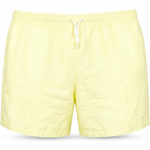 Marks and Spencer Mens Yellow Polyester Bermuda Shorts Size 3XL L6 in Regular Drawstring - Swim Shorts