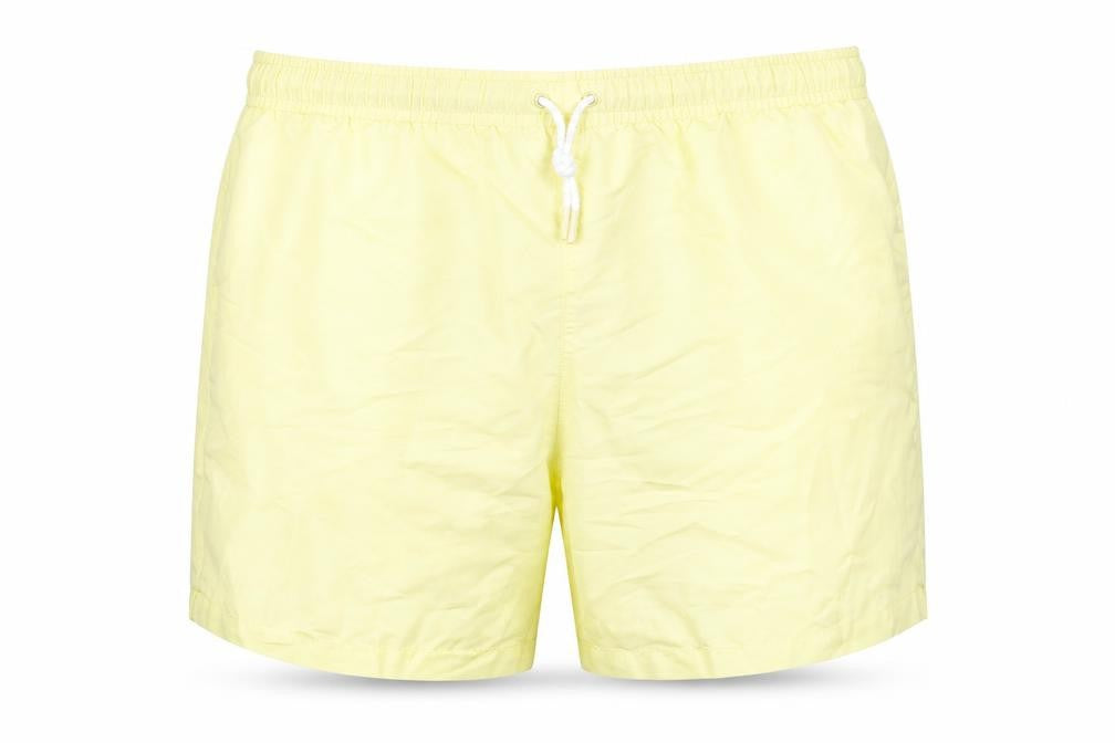 Marks and Spencer Mens Yellow Polyester Bermuda Shorts Size 3XL L6 in Regular Drawstring - Swim Shorts