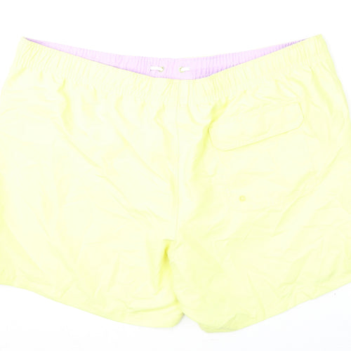 Marks and Spencer Mens Yellow Polyester Bermuda Shorts Size 3XL L6 in Regular Drawstring - Swim Shorts