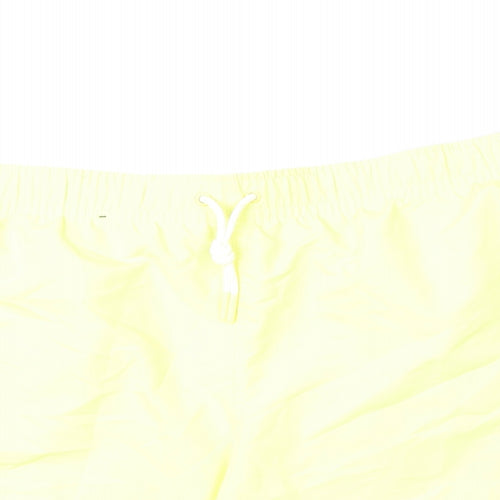 Marks and Spencer Mens Yellow Polyester Bermuda Shorts Size 3XL L6 in Regular Drawstring - Swim Shorts