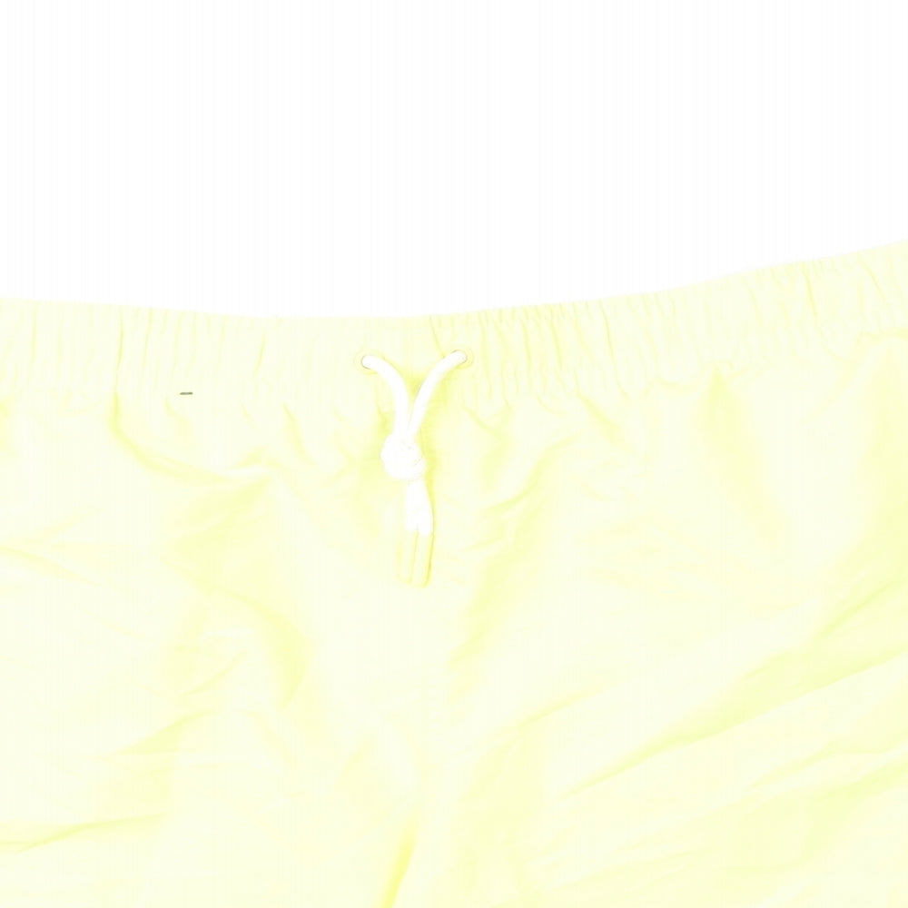 Marks and Spencer Mens Yellow Polyester Bermuda Shorts Size 3XL L6 in Regular Drawstring - Swim Shorts