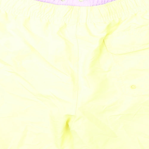 Marks and Spencer Mens Yellow Polyester Bermuda Shorts Size 3XL L6 in Regular Drawstring - Swim Shorts