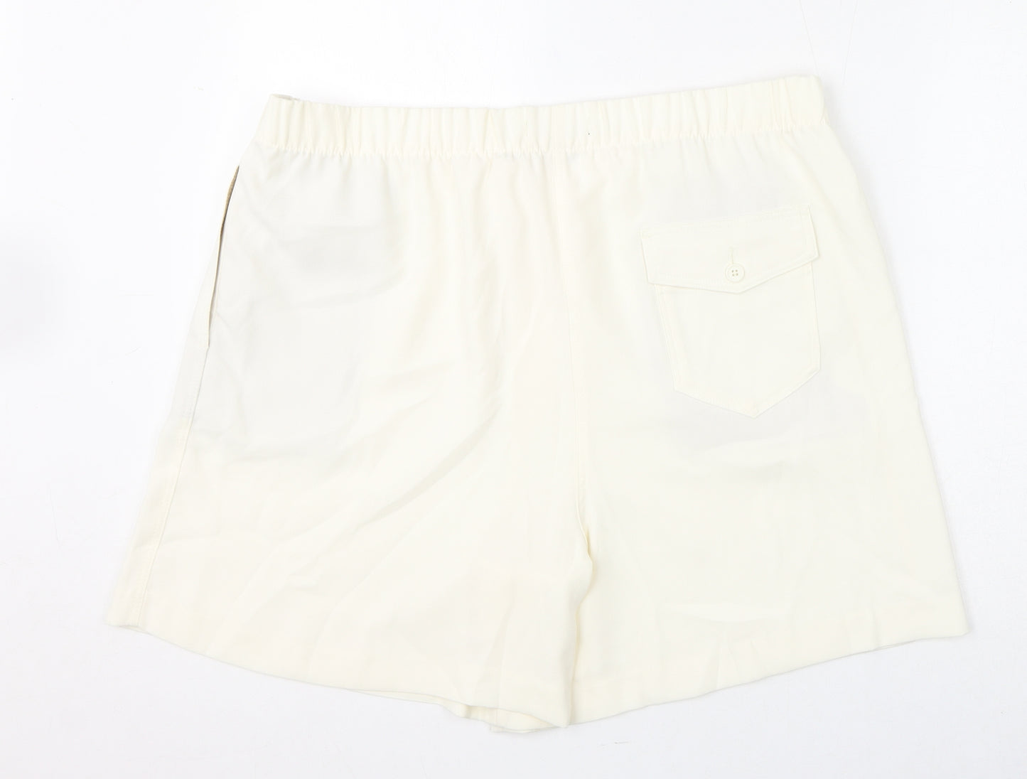 Marks and Spencer Womens Ivory Polyester Basic Shorts Size 20 L6 in Regular Pull On