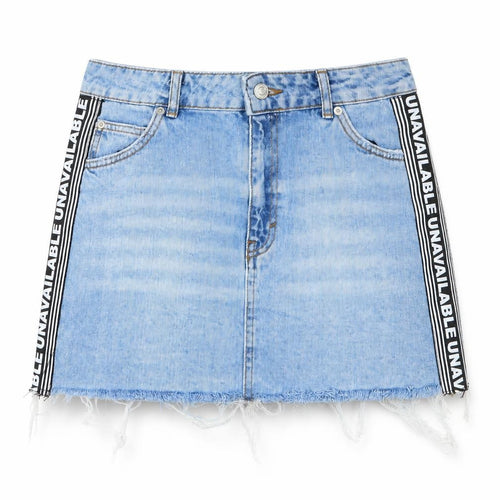Topshop Womens Blue Cotton Mini Skirt Size 10 Zip - Unavailable