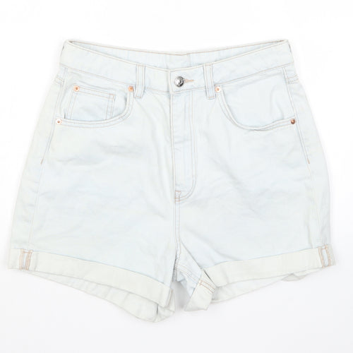 Divided by H&M Womens Blue Cotton Hot Pants Shorts Size 10 L3 in Regular Zip