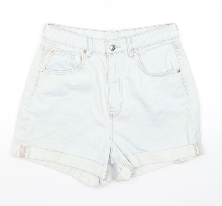 Divided by H&M Womens Blue Cotton Hot Pants Shorts Size 10 L3 in Regular Zip