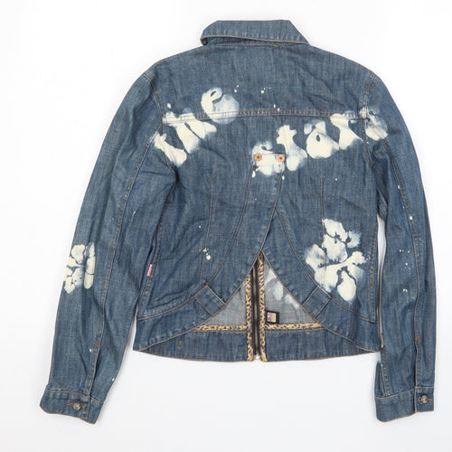 Roberto Cavalli Womens Blue Jacket Size XS Zip - 100% Pure Angels