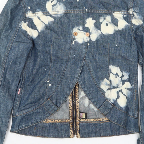 Roberto Cavalli Womens Blue Jacket Size XS Zip - 100% Pure Angels