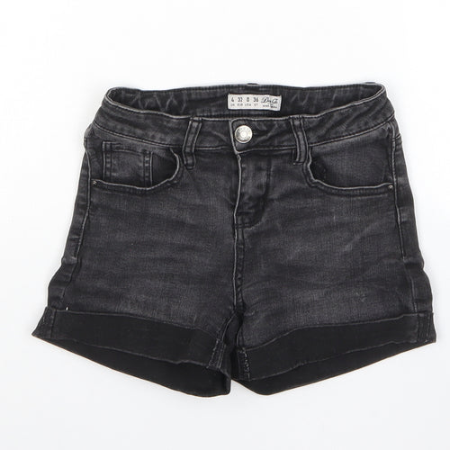 Divided by H&M Womens Black Cotton Hot Pants Shorts Size 4 L3 in Regular Zip