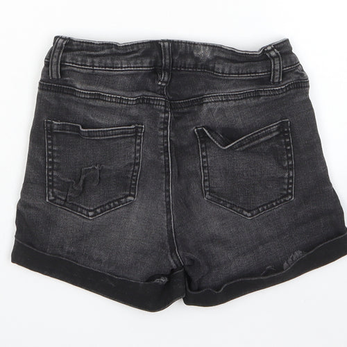Divided by H&M Womens Black Cotton Hot Pants Shorts Size 4 L3 in Regular Zip