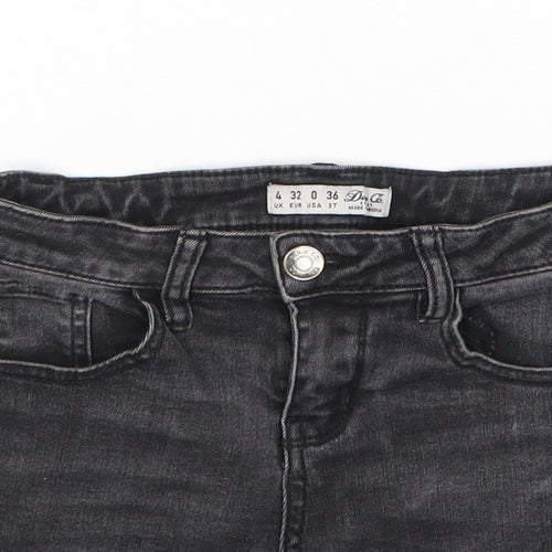 Divided by H&M Womens Black Cotton Hot Pants Shorts Size 4 L3 in Regular Zip