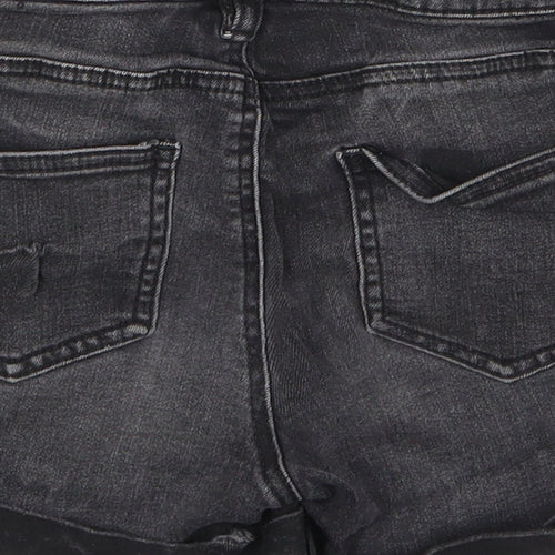 Divided by H&M Womens Black Cotton Hot Pants Shorts Size 4 L3 in Regular Zip