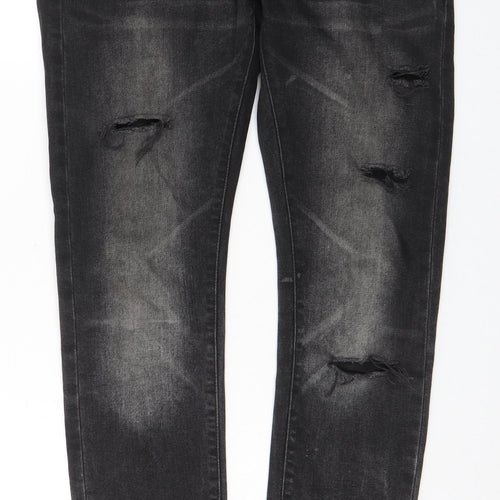 Denim & Co. Mens Black Cotton Skinny Jeans Size 32 in L32 in Regular Button