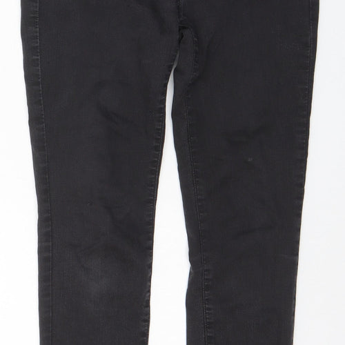 Marks and Spencer Womens Black Cotton Skinny Jeans Size 8 L26 in Regular Zip