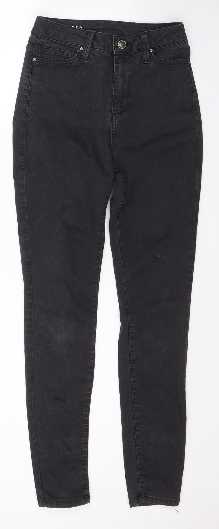 Marks and Spencer Womens Black Cotton Skinny Jeans Size 8 L26 in Regular Zip