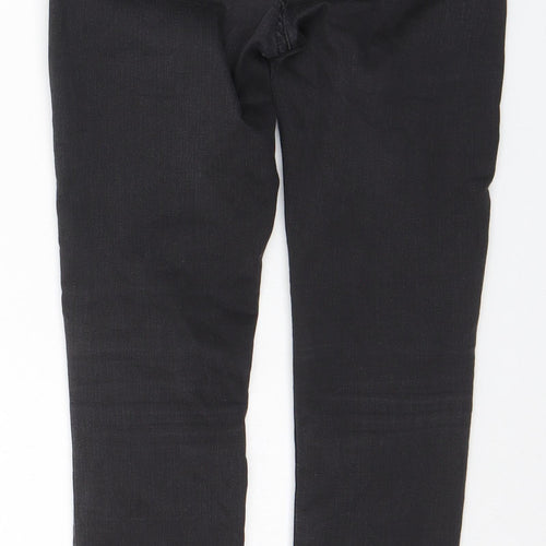 Marks and Spencer Womens Black Cotton Skinny Jeans Size 8 L26 in Regular Zip