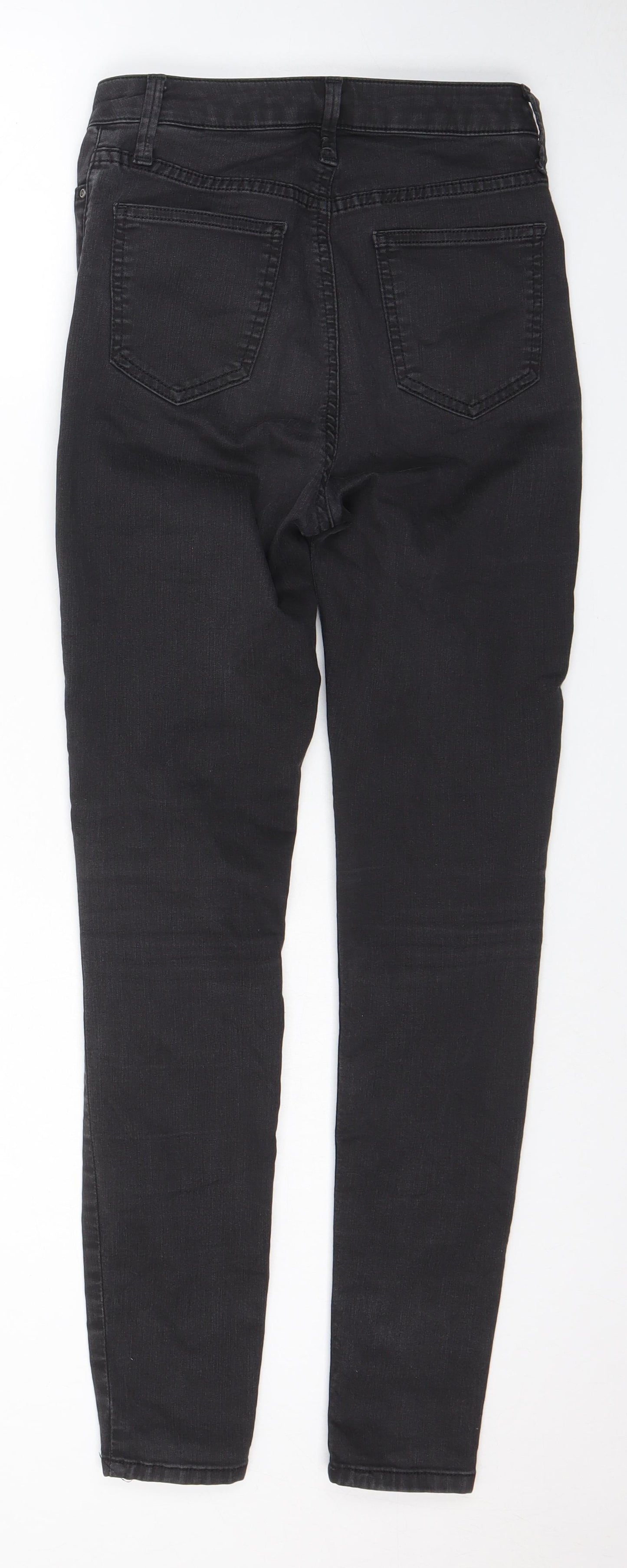 Marks and Spencer Womens Black Cotton Skinny Jeans Size 8 L26 in Regular Zip