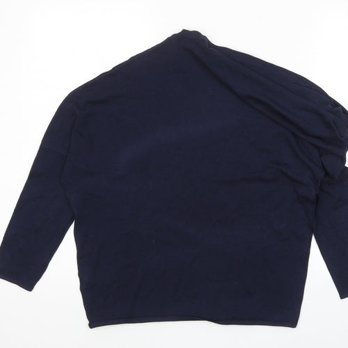 Karen Millen Womens Blue Cowl Neck Viscose Pullover Jumper Size S