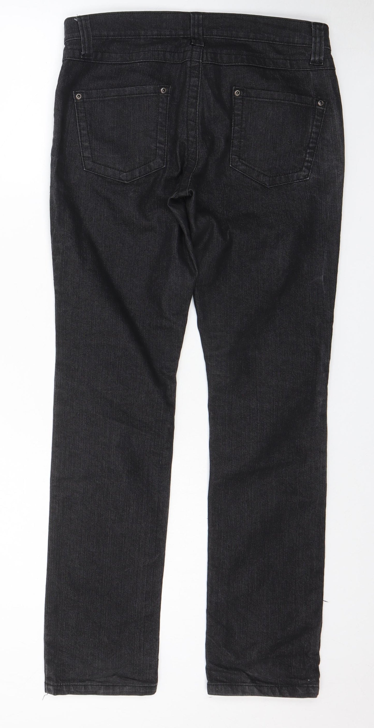 Dorothy Perkins Womens Black Cotton Skinny Jeans Size 10 L28 in Regular Zip