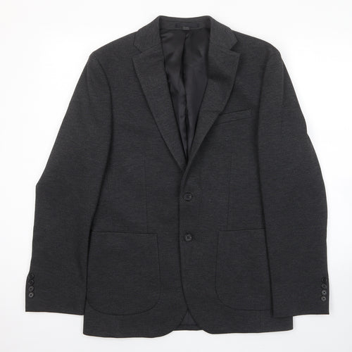 Marks and Spencer Mens Grey Polyamide Jacket Suit Jacket Size 38 Regular