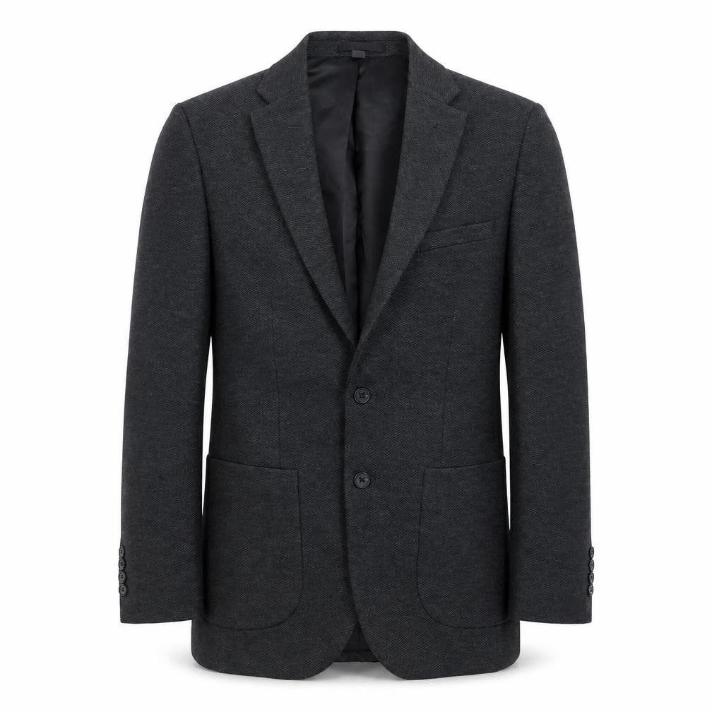 Front view of Marks & Spencer men’s grey polyamide jacket suit jacket, size 38, regular
