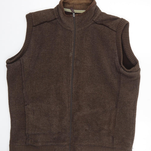 Marks and Spencer Mens Brown Gilet Waistcoat Size 2XL Zip