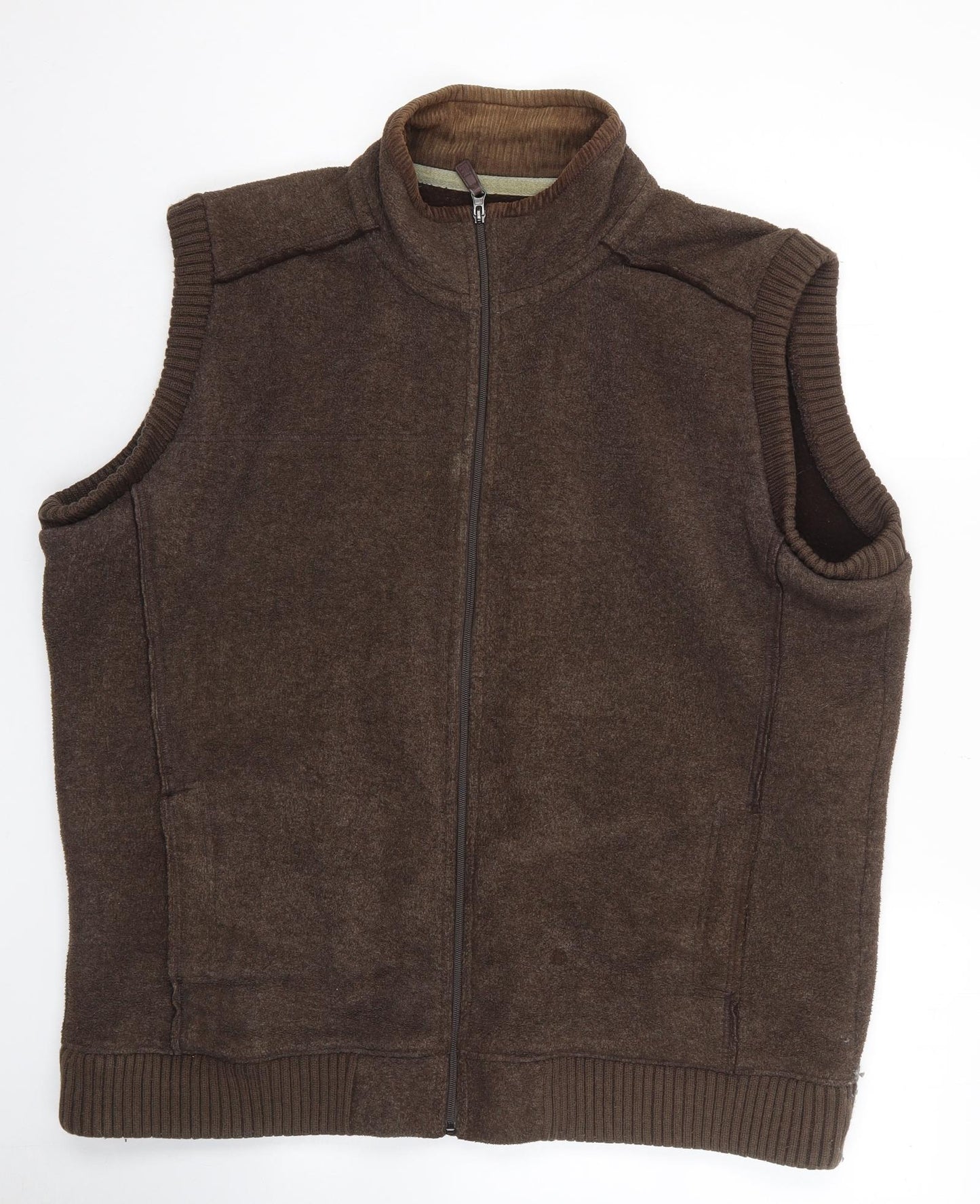 Marks and Spencer Mens Brown Gilet Waistcoat Size 2XL Zip