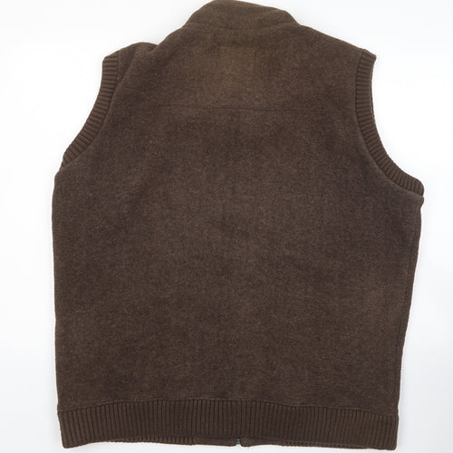 Marks and Spencer Mens Brown Gilet Waistcoat Size 2XL Zip