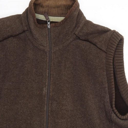 Marks and Spencer Mens Brown Gilet Waistcoat Size 2XL Zip