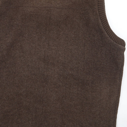 Marks and Spencer Mens Brown Gilet Waistcoat Size 2XL Zip