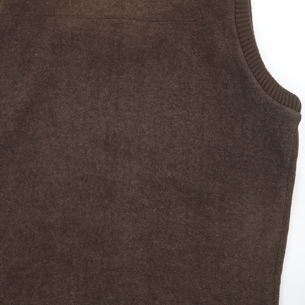 Marks and Spencer Mens Brown Gilet Waistcoat Size 2XL Zip