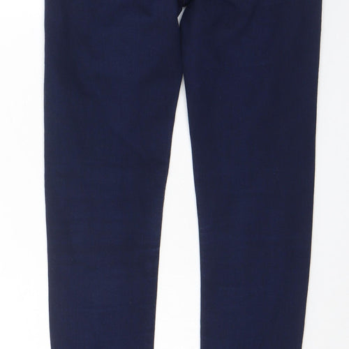 Marks and Spencer Womens Blue Cotton Skinny Jeans Size 10 L28 in Regular Zip