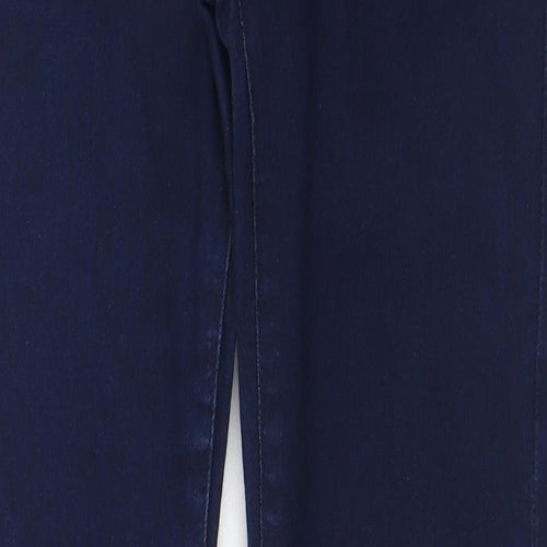 Marks and Spencer Womens Blue Cotton Skinny Jeans Size 10 L28 in Regular Zip
