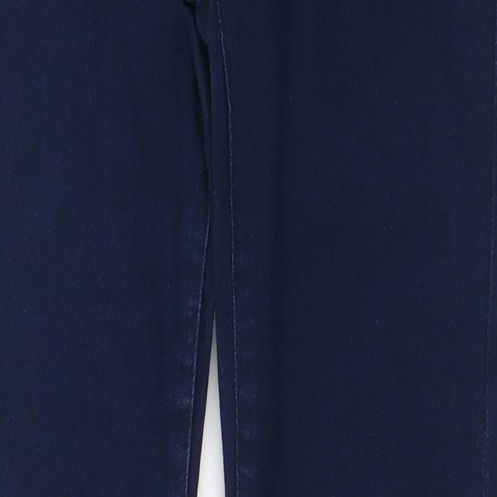 Marks and Spencer Womens Blue Cotton Skinny Jeans Size 10 L28 in Regular Zip