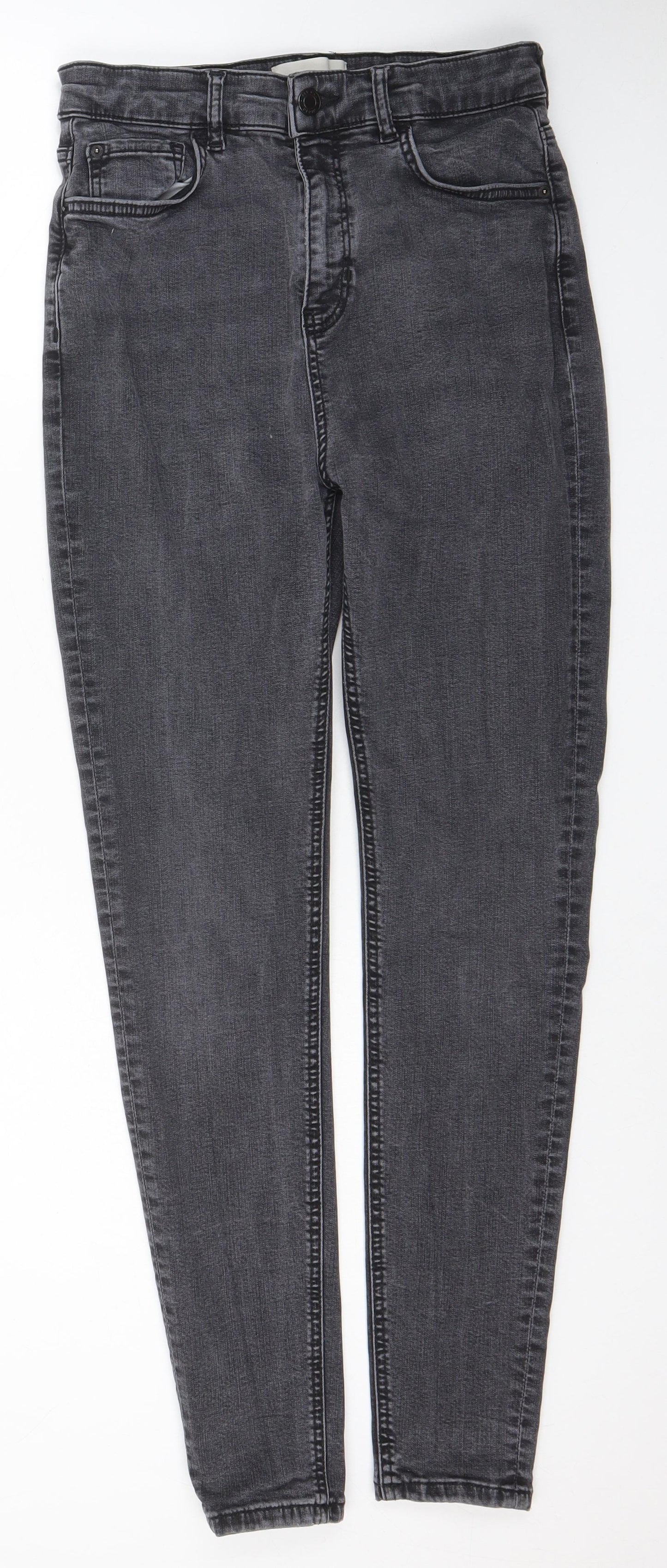 Per Una Womens Grey Lyocell Jegging Trousers Size 12 L27 in Regular Zip