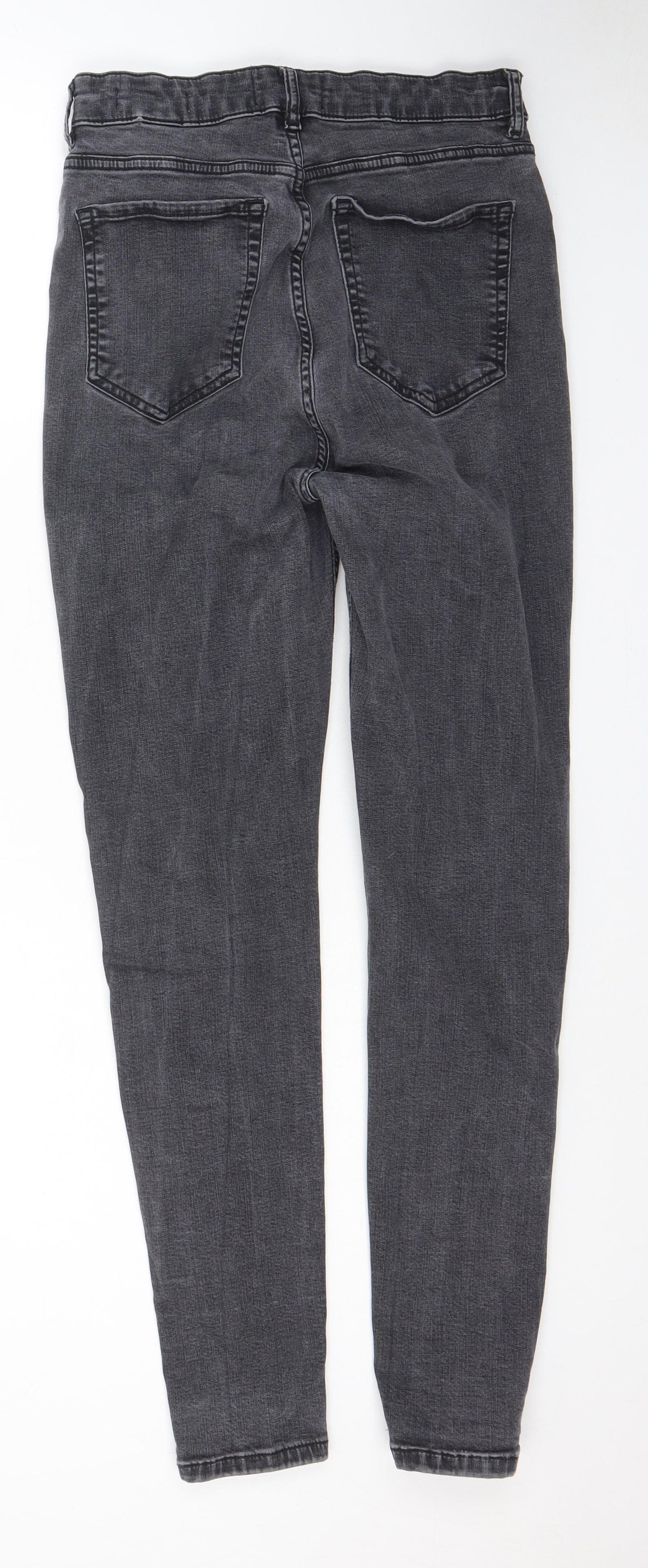 Per Una Womens Grey Lyocell Jegging Trousers Size 12 L27 in Regular Zip