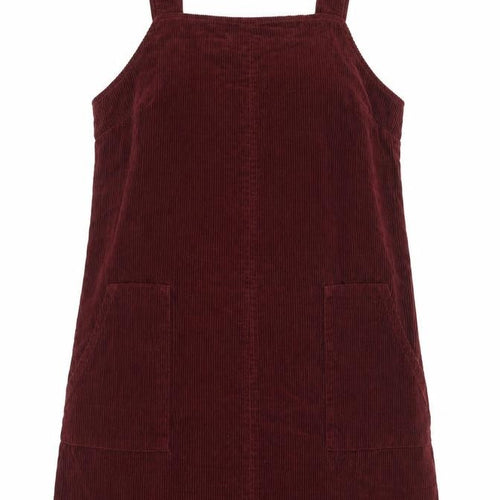 New Look Womens Red Cotton Pinafore/Dungaree Dress Size 12 Square Neck Zip