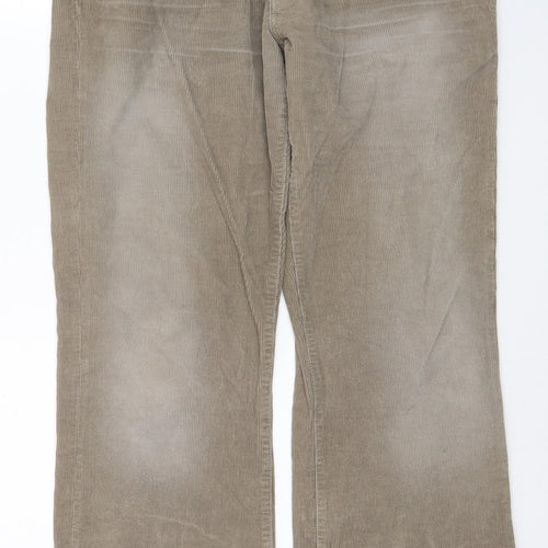 Ben Sherman Mens Beige Cotton Trousers Size 34 in L32 in Regular Zip