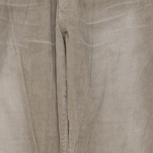 Ben Sherman Mens Beige Cotton Trousers Size 34 in L32 in Regular Zip