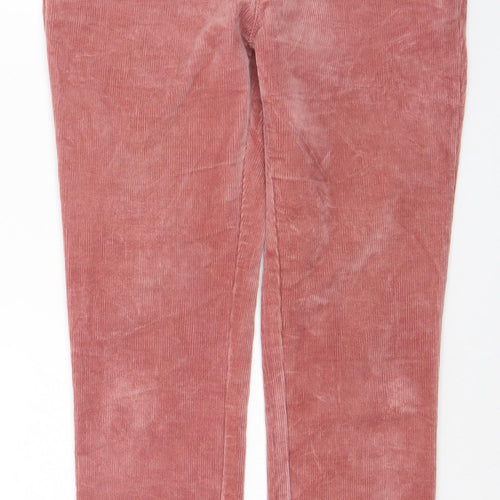 ASOS Womens Pink Cotton Trousers Size 31 in L30 in Regular Zip