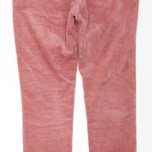 ASOS Womens Pink Cotton Trousers Size 31 in L30 in Regular Zip