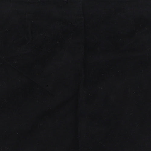 ASOS Womens Black Cotton Wrap Skirt Size 10 Button