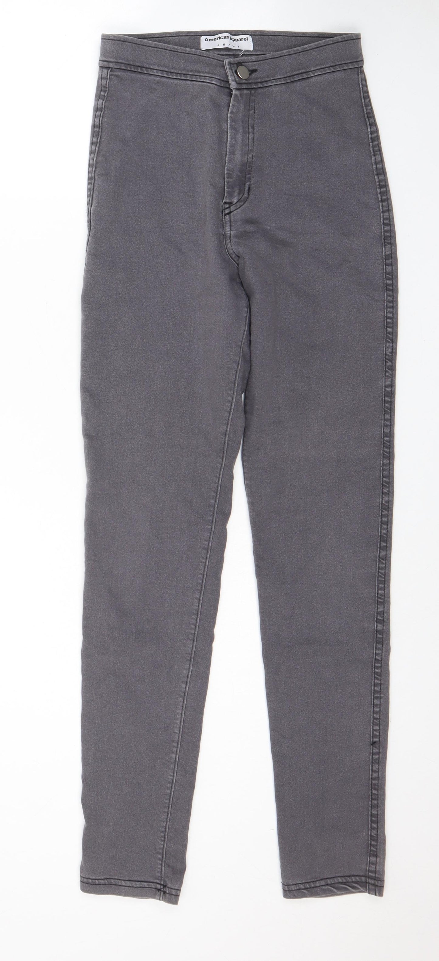 American Apparel Womens Grey Cotton Skinny Jeans Size S L29 in Regular Zip