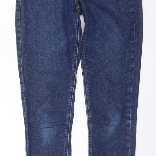 Topshop Womens Blue Cotton Skinny Jeans Size 28 in L32 in Regular Zip