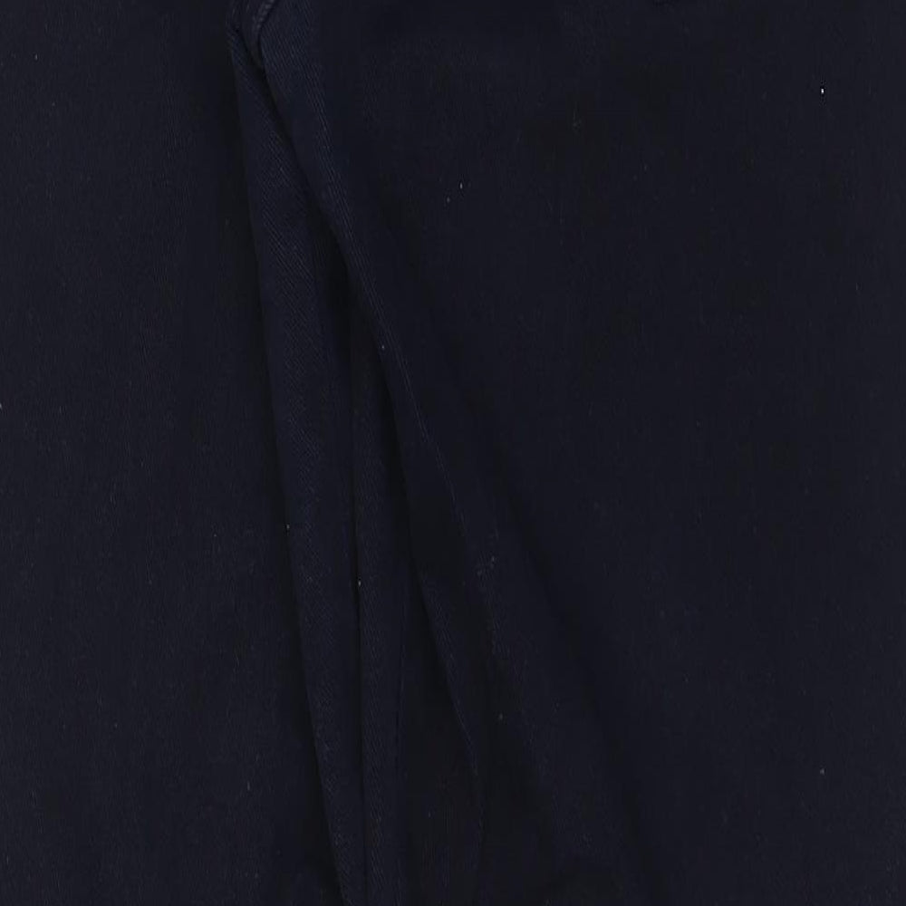 TU Mens Blue Cotton Trousers Size 32 in L30 in Regular Zip