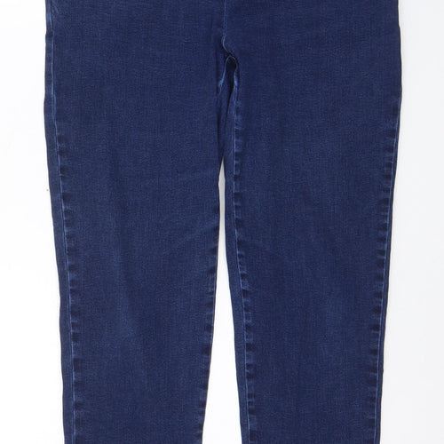 Seasalt Womens Blue Cotton Straight Jeans Size 12 L26 in Regular Button