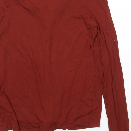 New Look Womens Brown Viscose Basic Button-Up Size 10 V-Neck