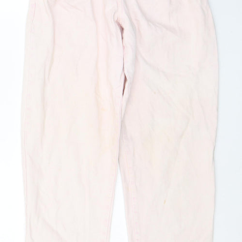 Pull&Bear Womens Pink Cotton Straight Jeans Size 4 L27 in Regular Zip