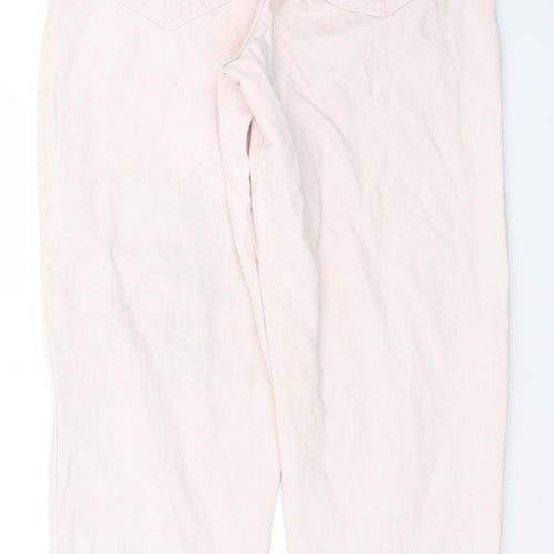 Pull&Bear Womens Pink Cotton Straight Jeans Size 4 L27 in Regular Zip