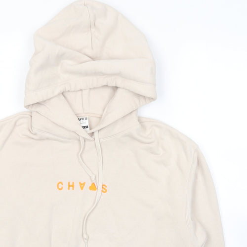 Uniqlo Womens Beige Cotton Pullover Hoodie Size S Pullover - Chaos